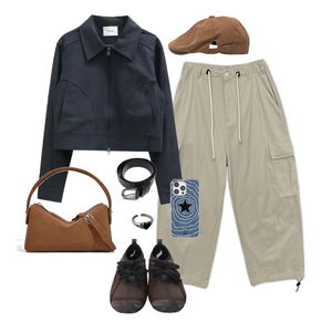 팬츠,자켓,모자 코디