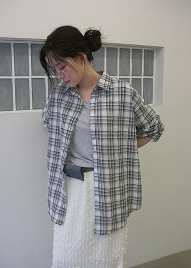 시즈닝 체크 박시 셔츠 (3color)