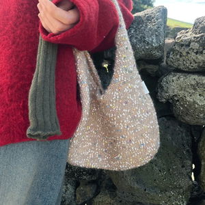 생크림 보카시 니트백