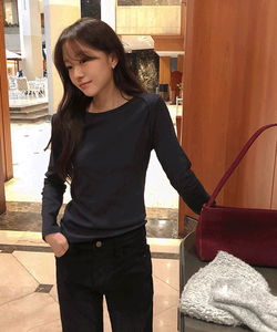 Beslin Boat Neck Split Long Sleeve T-Shirt - 7 Colors