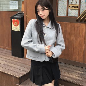 델르 라운드 카라 숏 코트 (3color)