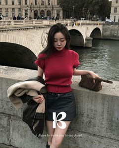 Ritt Half-Pola Short-Sleeve Knit