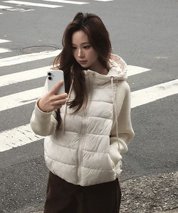 Wader Sleeve Knitwear String Hooded Padded