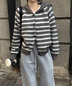 Dishu Wool 20% Tteokbokki Hooded Knitwear Cardigan - 4 Colors