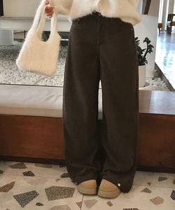Meter corduroy golden button wide pants