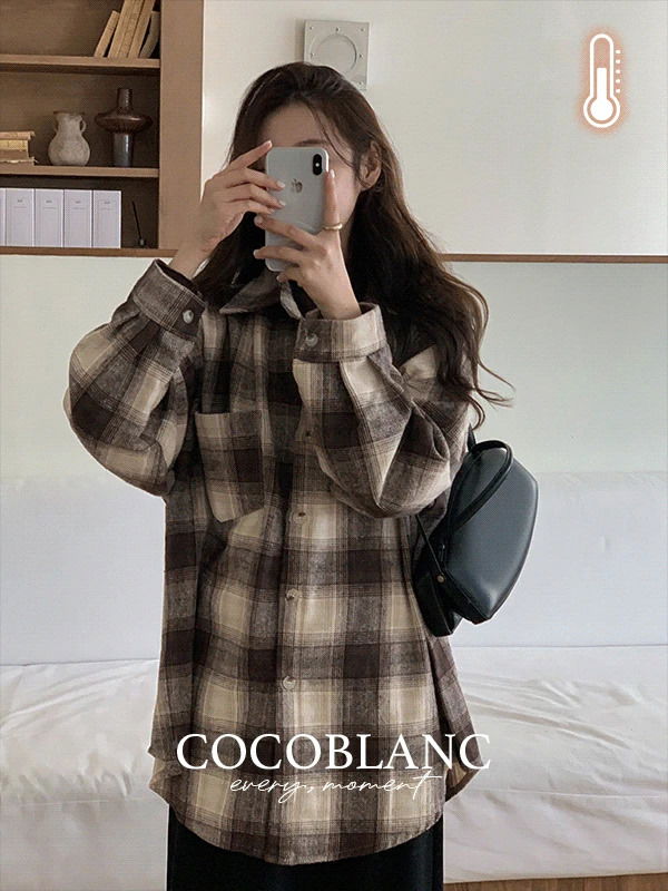 도어 체크 루즈핏 셔츠