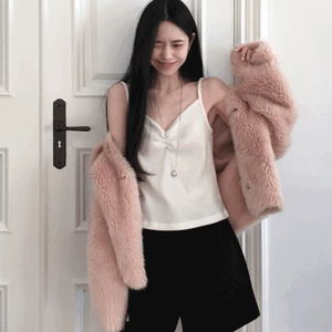 푸치 셔링 슬리브리스 (피치기모, 겨울나시)