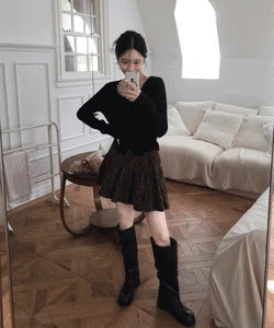 Marron leopard skirt