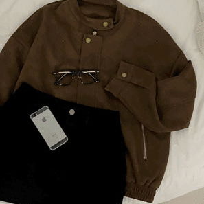 코코아스웨이드버클버튼밴딩숏자켓점퍼(2color)