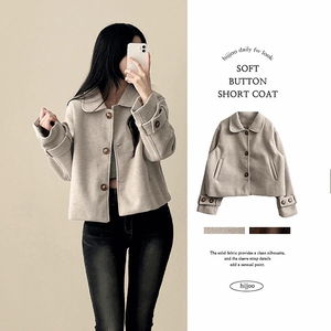 젠트 둥근카라 숏코트 자켓 (2color)