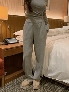 スノー融起毛ワイドストリングトレーニングバンディングパンツ(4color)