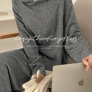 브렌느 루즈핏 후드 롱 원피스 84594