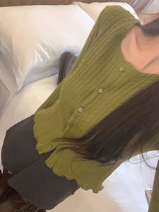 (겨울신상) 스콜 케이블 울 프릴 투웨이 니트 가디건 (2color)