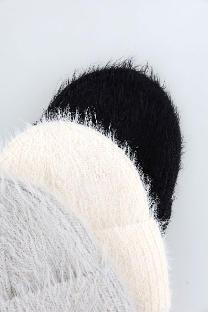 冬季羊駝毛針織毛帽