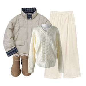 팬츠,패딩자켓,부츠 코디