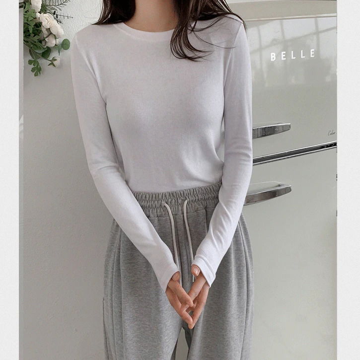#Slim tight long Ribbed tee 長袖上衣