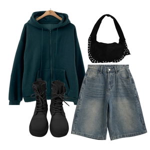 집업&점퍼,반바지,부츠 코디