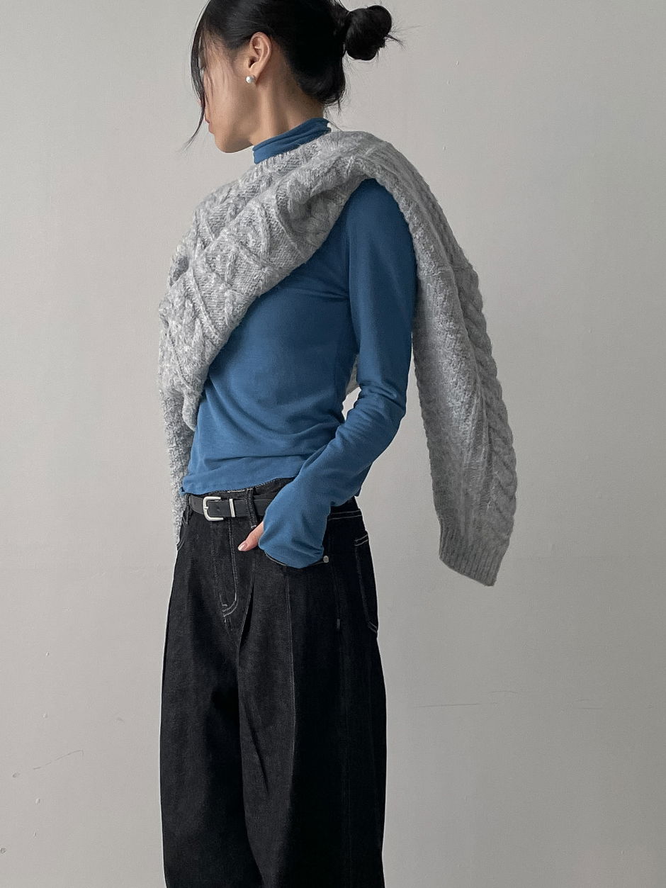 긴팔 티셔츠 모델 착용 이미지-S1L87