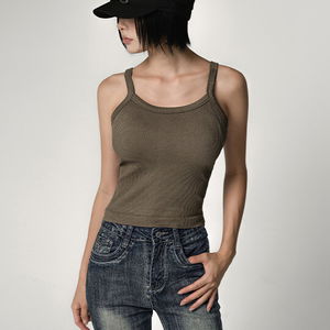 기차틀 베이직 골지 나시 캡내장 Basic Ribbed Tank (Built-in Pad)