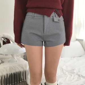 비온 모직 포켓 로우웨이스트 숏 팬츠 반바지