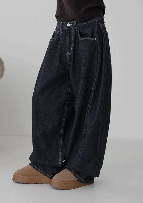 렌볼 폴딩 융기모 생지 데님팬츠 (숏&롱)