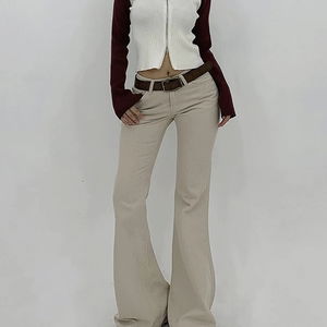 코튼 데일리 로우라이즈 데님 부츠컷 팬츠(블랙S)