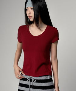 기아루 베이직 유넥 반팔 티셔츠 Basic U-Neck Short Sleeve T-Shirt