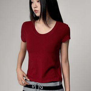 기아루 베이직 유넥 반팔 티셔츠 Basic U-Neck Short Sleeve T-Shirt