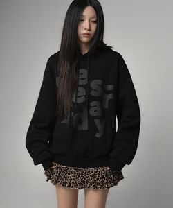 Fleece-lined Lettering Oversized Fleece Hoodie