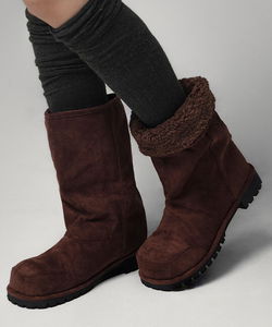 Suede Dumble Fur Half Boots