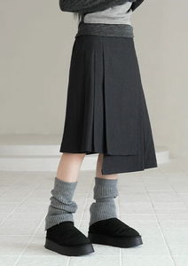 不平衡下擺中長裙