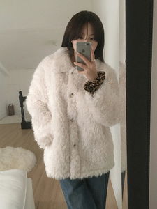 羊毛毛絨oversize半外套