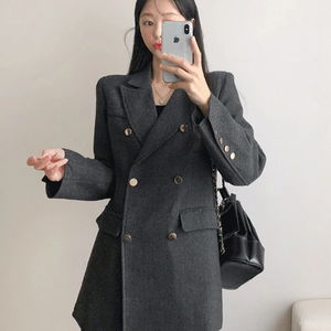 마타우투 헤링본 더블 핸드메이드 하프 코트