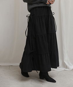 Rosella Banding Strap Corduroy Cancan Long Skirt