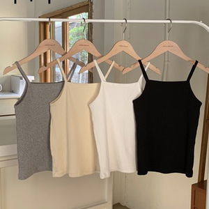 로지 홀터 스퀘어넥 골지 나시 (4color)