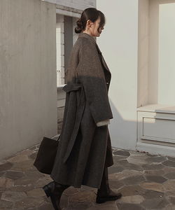 100% handmade long coat made of objet wool