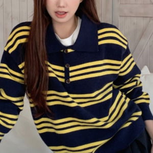 프록 스트라이프 니트