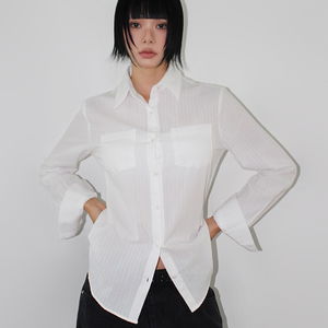 RELIEF STRIPE SHIRT (ivory / navy)