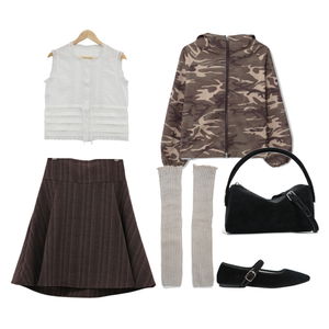 无袖,裙子,夹克 코디