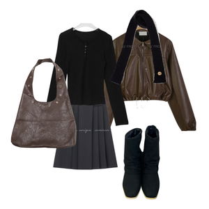 집업&점퍼,스커트,긴팔티 코디