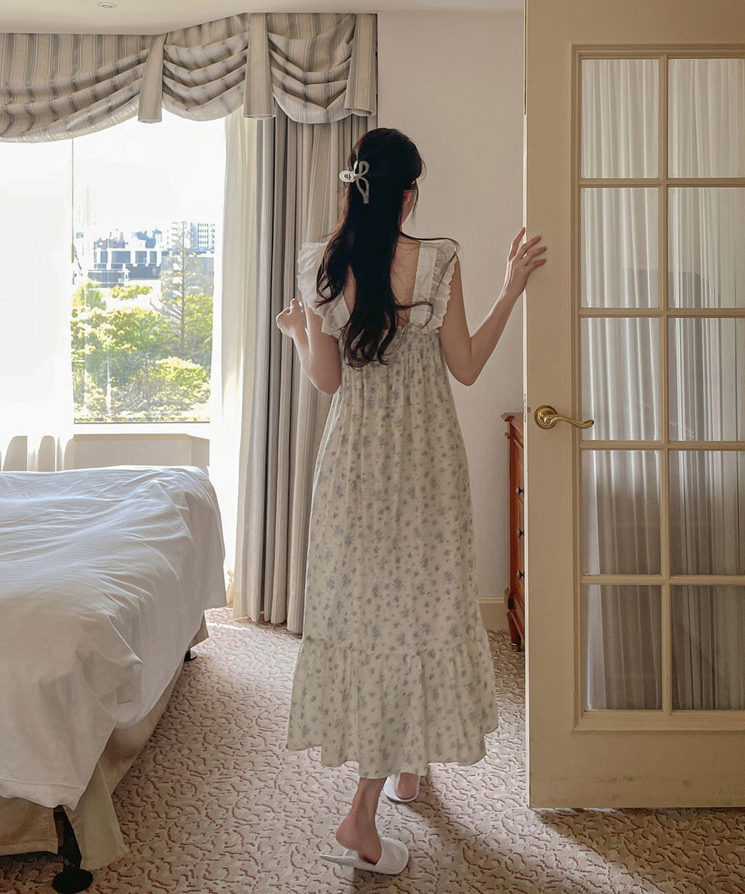 렌티엘 플라워 레이스 나시 원피스 잠옷(3차 재진행)