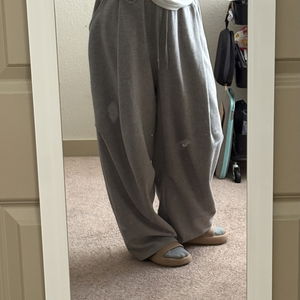 크로 핀턱 와이드 트레이닝 밴딩 팬츠 (공용)