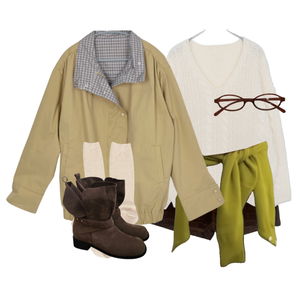 반바지,니트,코트 코디