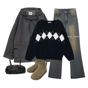 coat,jeans,knitwears 코디