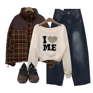 jeans,PufferJacket,LongSleeve 코디