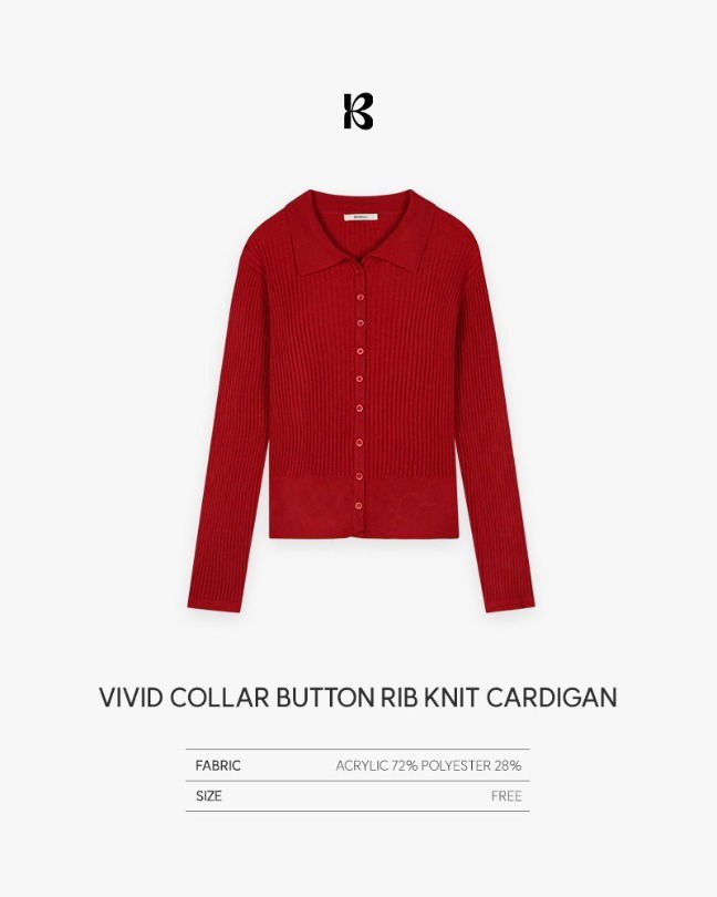 Rose Collar Button Golji Knit Cardigan