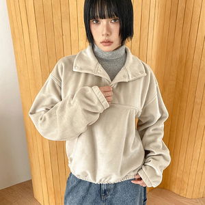 빅사이즈 55-88 누비얀 오버핏 아노락 후리스 긴팔 티셔츠 맨투맨