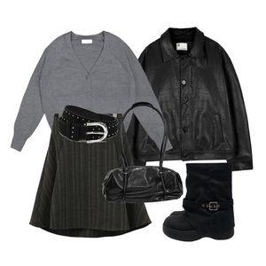 자켓,가디건&베스트,스커트 코디