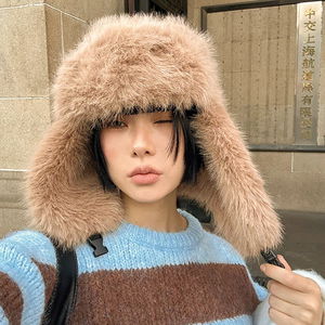 포포딘 퍼 버클 귀도리 트루퍼햇 모자 방한템