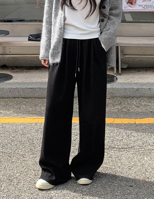 슈니토 소프트 밴딩 와이드 팬츠